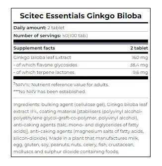 Scitec Nutrition Ginkgo Biloba (100 Tablets)