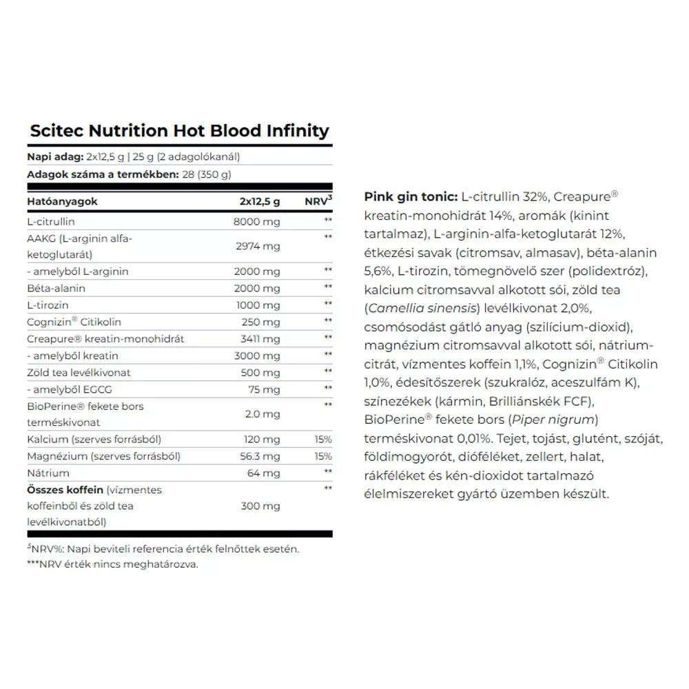 Scitec Nutrition Hot Blood Infinity (350 g, Pink Gin Tonic)