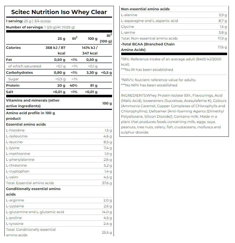 Scitec Nutrition Iso Whey Clear (1025 g, Green tea - kiwi)