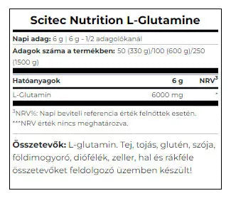 Scitec Nutrition L-Glutamine (600 g, Unflavored)