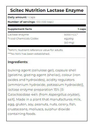 Scitec Nutrition Lactase Enzyme (100 Capsules)