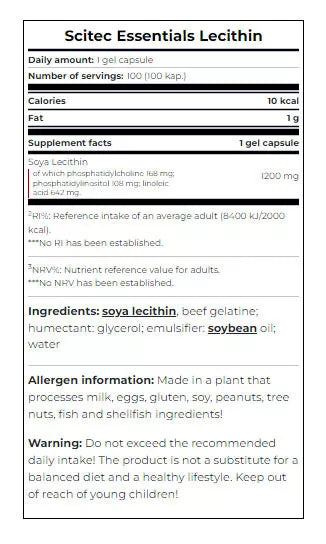 Scitec Nutrition Lecithin (100 Softgels)