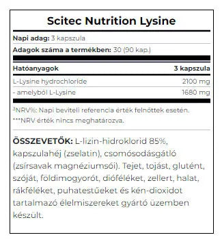 Scitec Nutrition Lysine (90 Capsules)