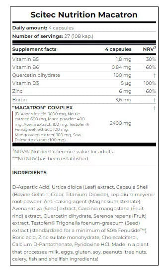 Scitec Nutrition Macatron (108 capsules)
