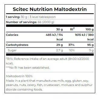 Scitec Nutrition Maltodextrin (2000 g, Unflavored)