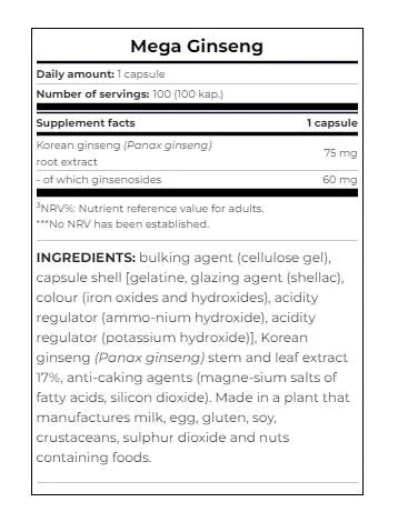 Scitec Nutrition Mega Ginseng (100 Capsules)