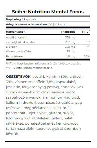Scitec Nutrition Mental Focus (90 Capsules)