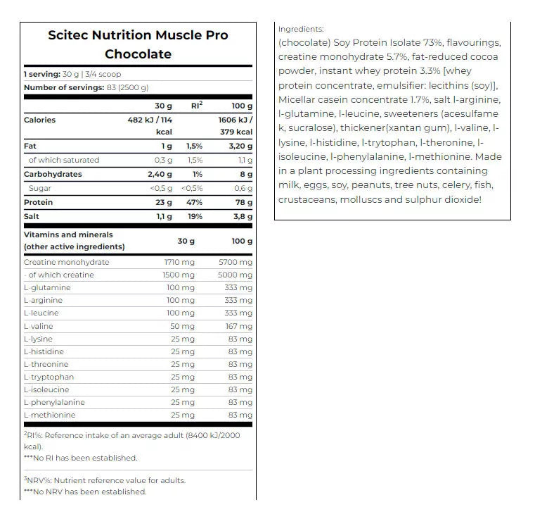Scitec Nutrition Muscle Pro (2500 g, Chocolate)