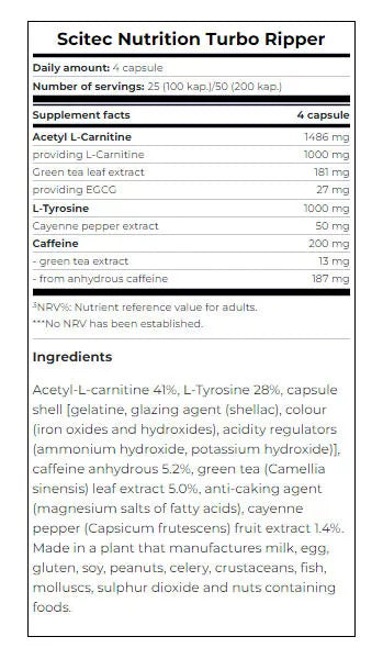 Scitec Nutrition Turbo Ripper (100 Capsules)