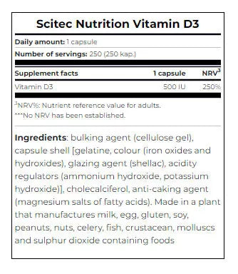 Scitec Nutrition Vitamin D3 (250 Capsules)