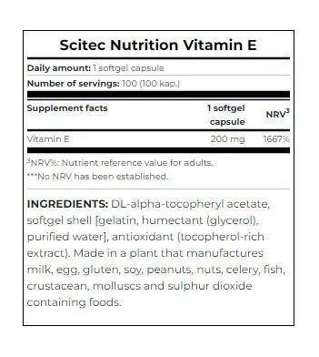 Scitec Nutrition Vitamin E (100 Softgels)
