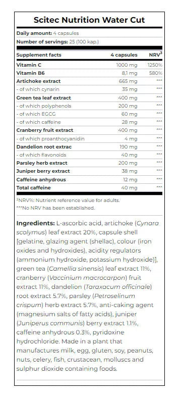 Scitec Nutrition Water Cut (100 Capsules)