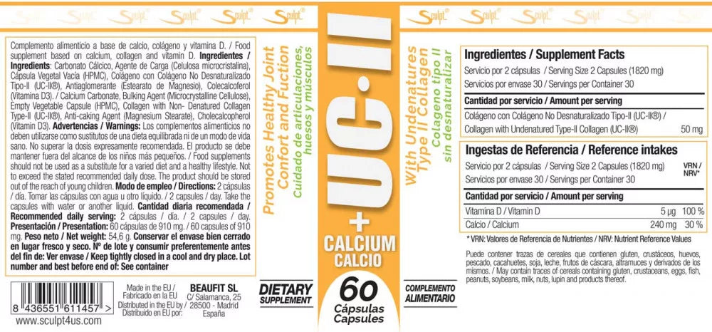 Sculpt UC·ii® + Calcium (60 Capsules)