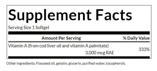 Swanson Vitamin A (250 Softgels)