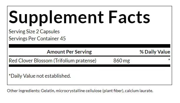 Swanson Full Spectrum Red Clover Blossom 430 mg (90 Capsules)