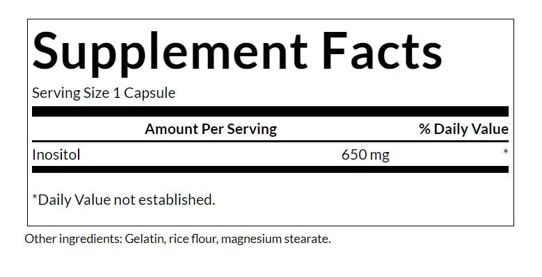 Swanson Inositol 650 mg (100 Capsules)