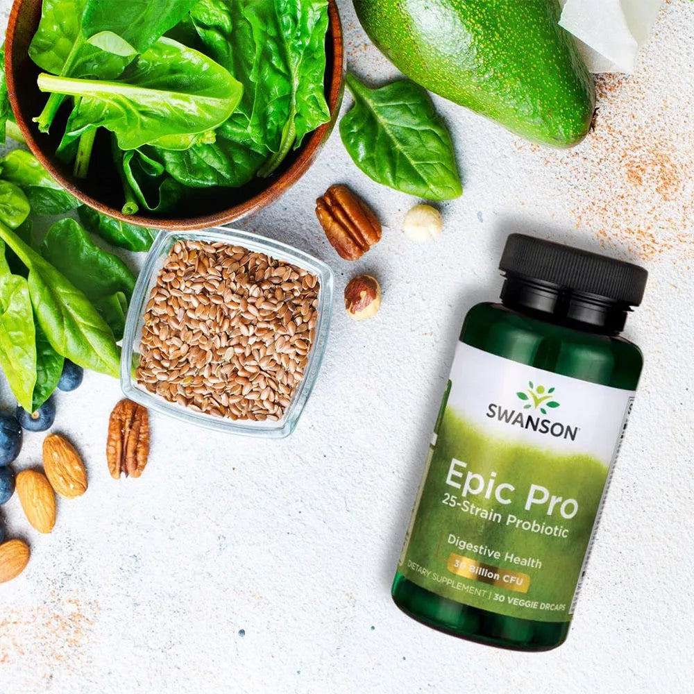 Swanson Epic Pro 25-Strain Probiotic 30 BILLION CFU (30 Veg Capsules)