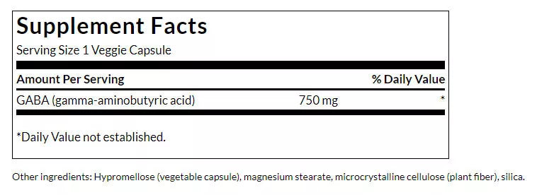 Swanson GABA (60 Capsules)