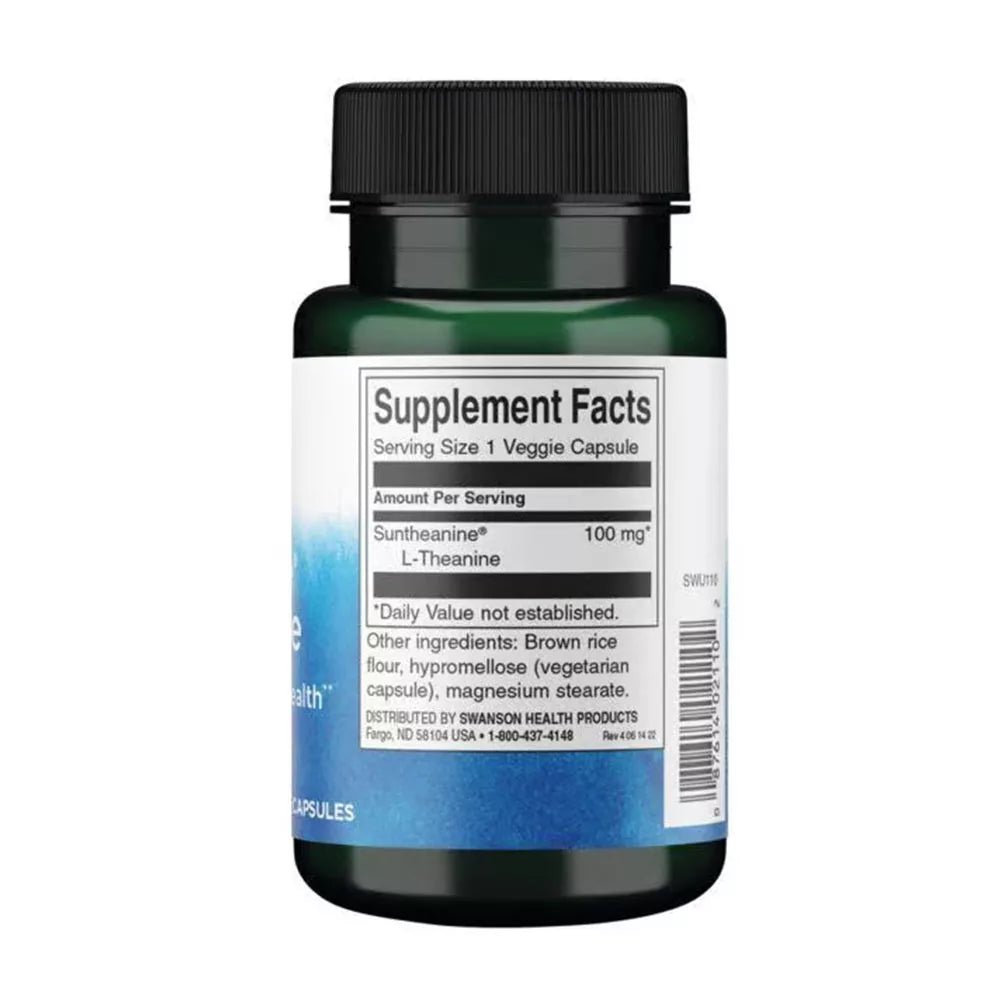 Swanson Suntheanine L-Theanine (100 mg) (60 Veg Capsules)