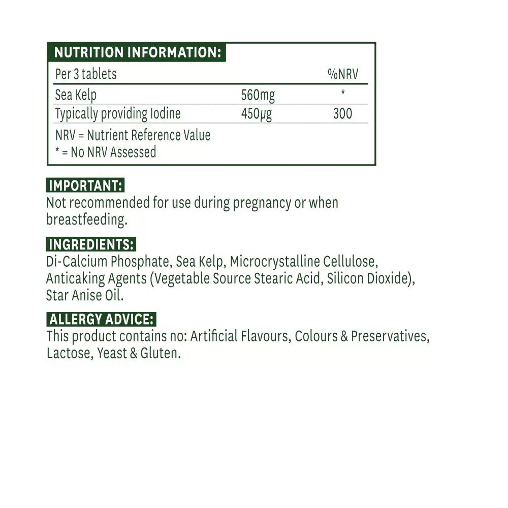 Natures Aid Sea Kelp (180 Tablets)