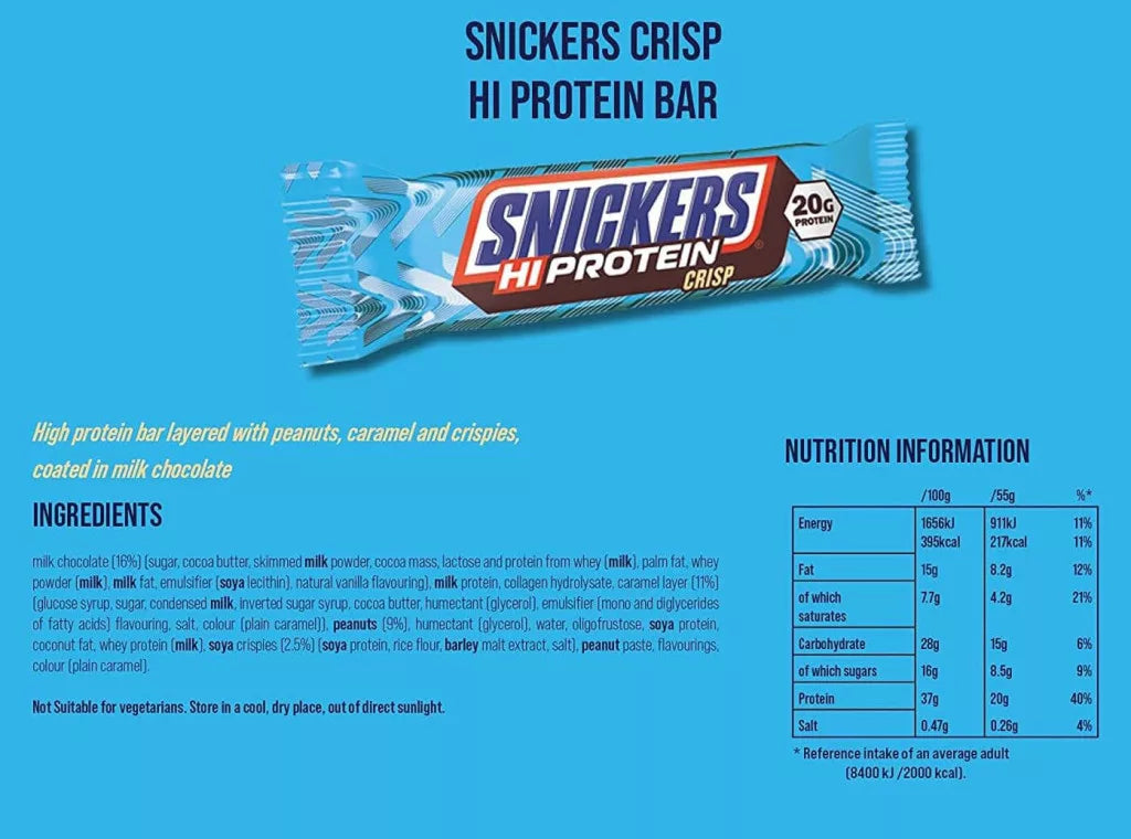 Mars Snickers High Protein Crisp Bar (1 Bar)