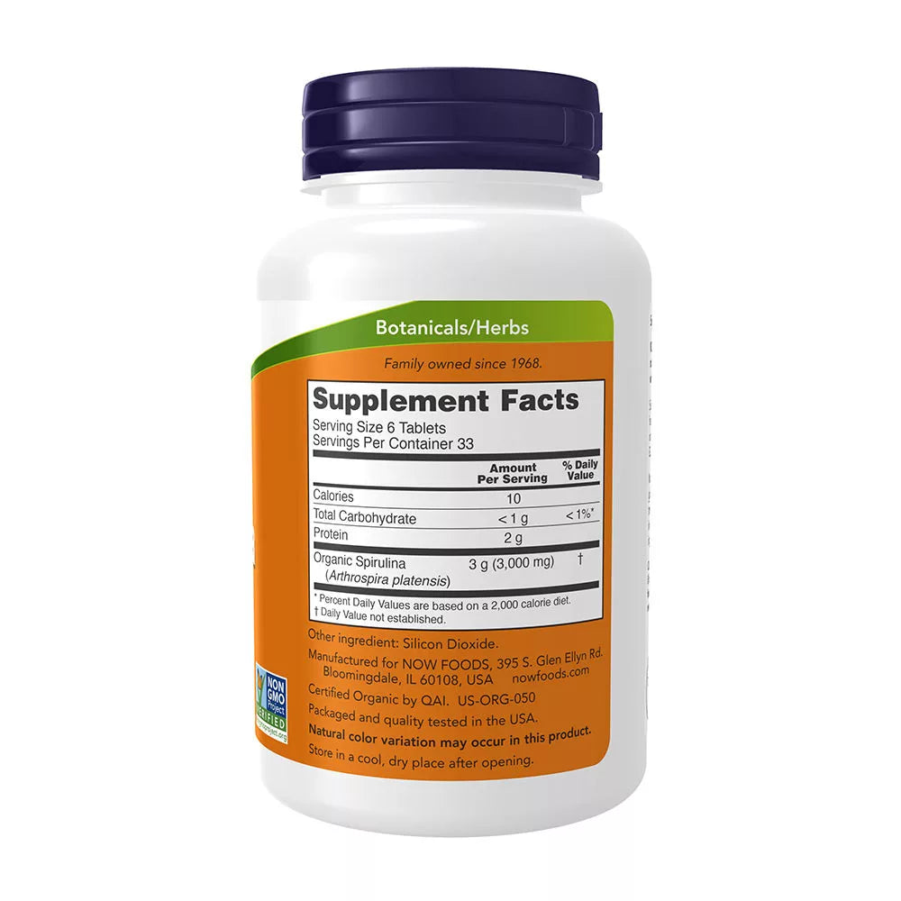 Now Foods Spirulina 500 mg, Organic (200 Tablets)
