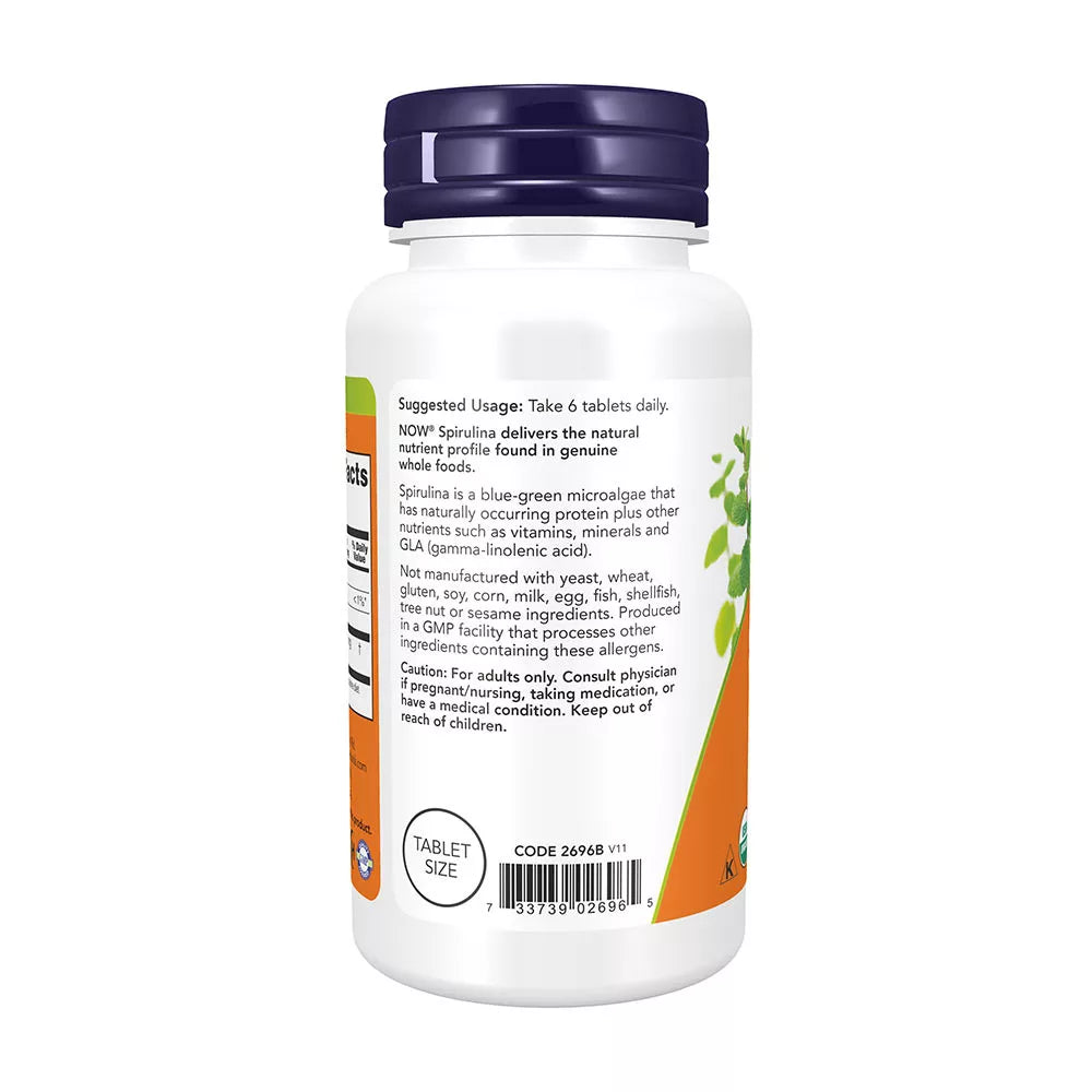 Now Foods Spirulina 500 mg, Organic (100 Tablets)
