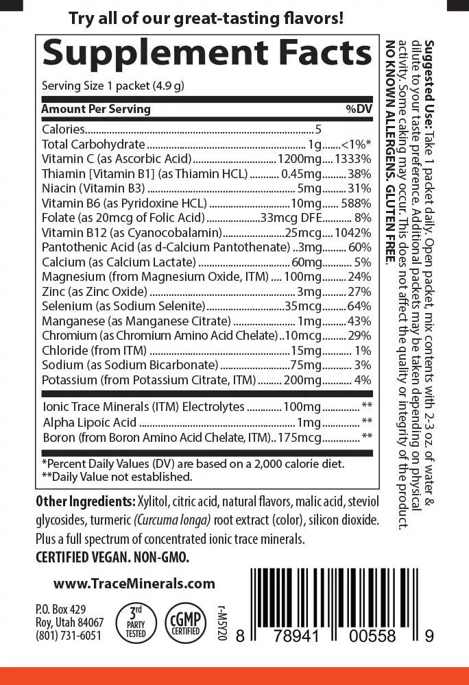 Trace Minerals Electrolyte Stamina Power Pak (30 Packs, Citrus)