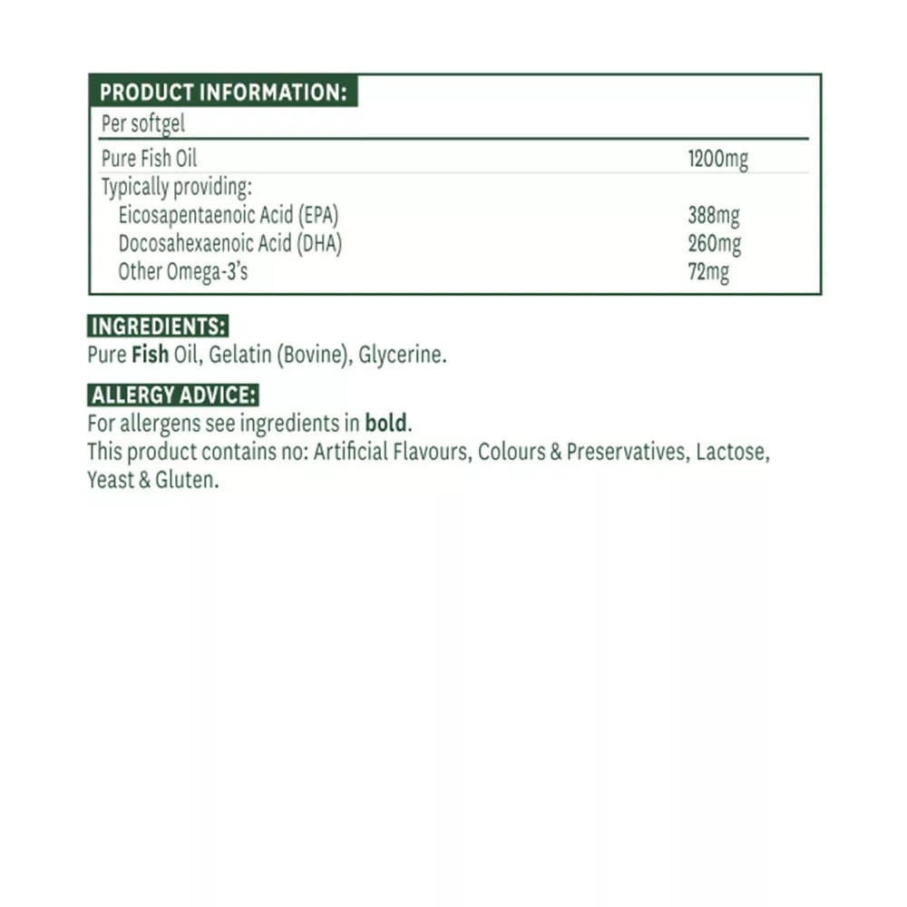 Natures Aid Super Strength Fish Oil - Omega-3 (60 Softgels)