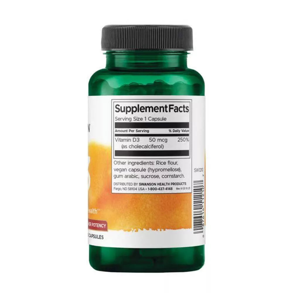 Swanson SWANSON VITAMIN D3 - HIGHER POTENCY 2,000 IU (250 Capsules) (250 Capsules)