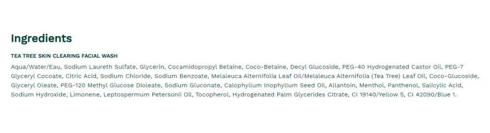 The Body Shop Tea tree Skin Clearing Facial Wash (250 ml)