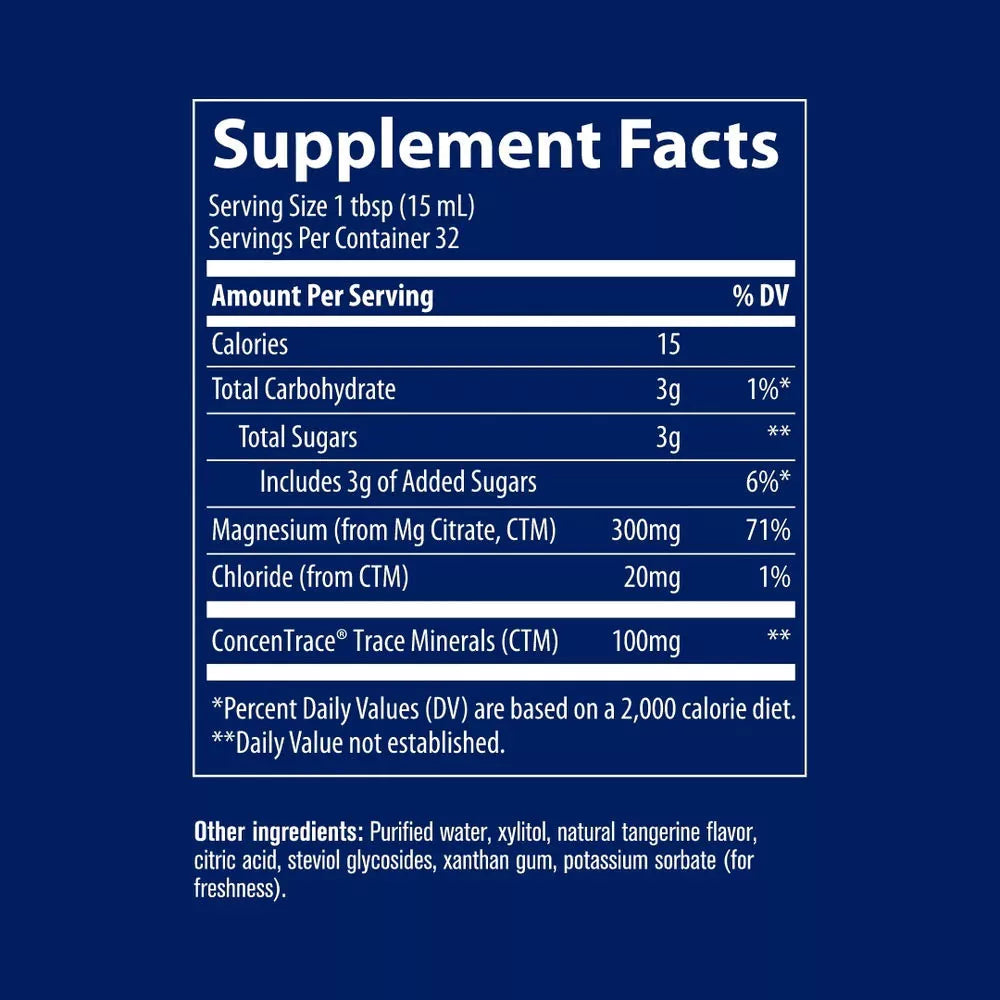 Trace Minerals Magnesium Liquid (473 ml, Tangerine)