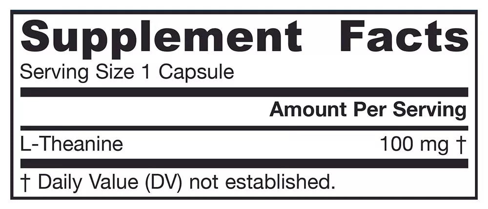 Jarrow Formulas Theanine 100 mg (60 Veg Capsules)