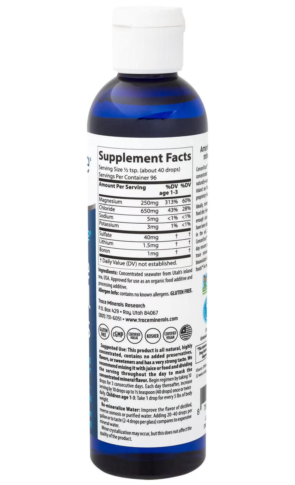 Trace Minerals ConcenTrace® Trace Mineral Drops (237 ml, Unflavored)