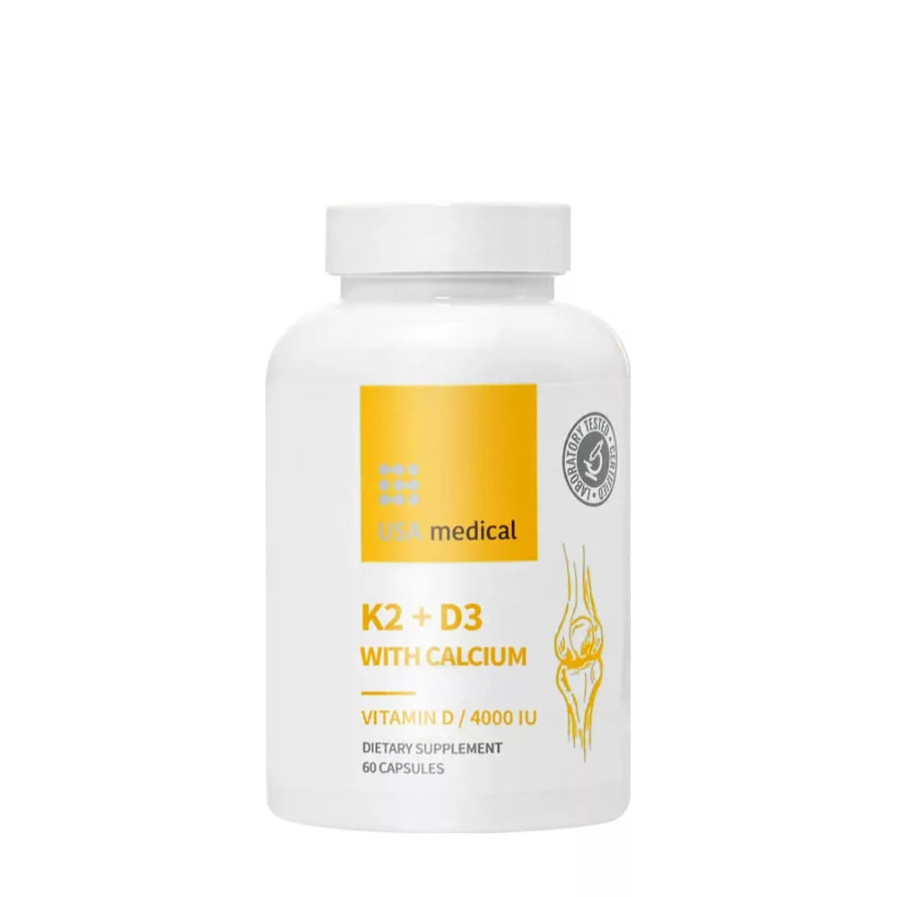 USA medical K2+D3 Capsule with Calcium and Vitamin C (60 Capsules)