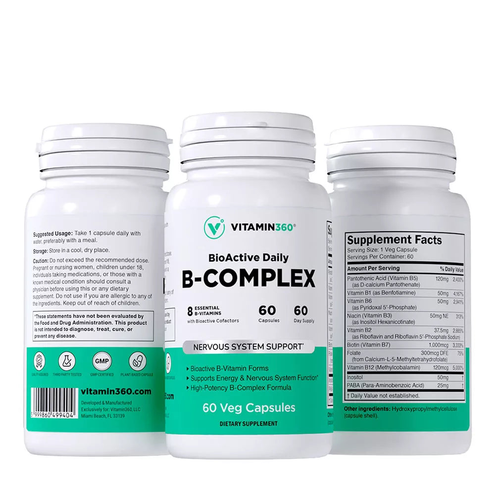 Vitamin360 BioActive Daily B-complex (60 Veg Capsules)