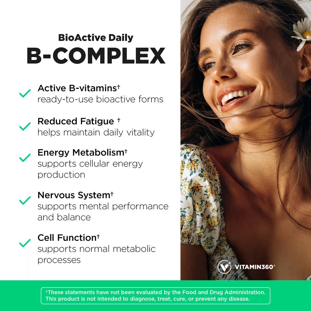 Vitamin360 BioActive Daily B-complex (60 Veg Capsules)