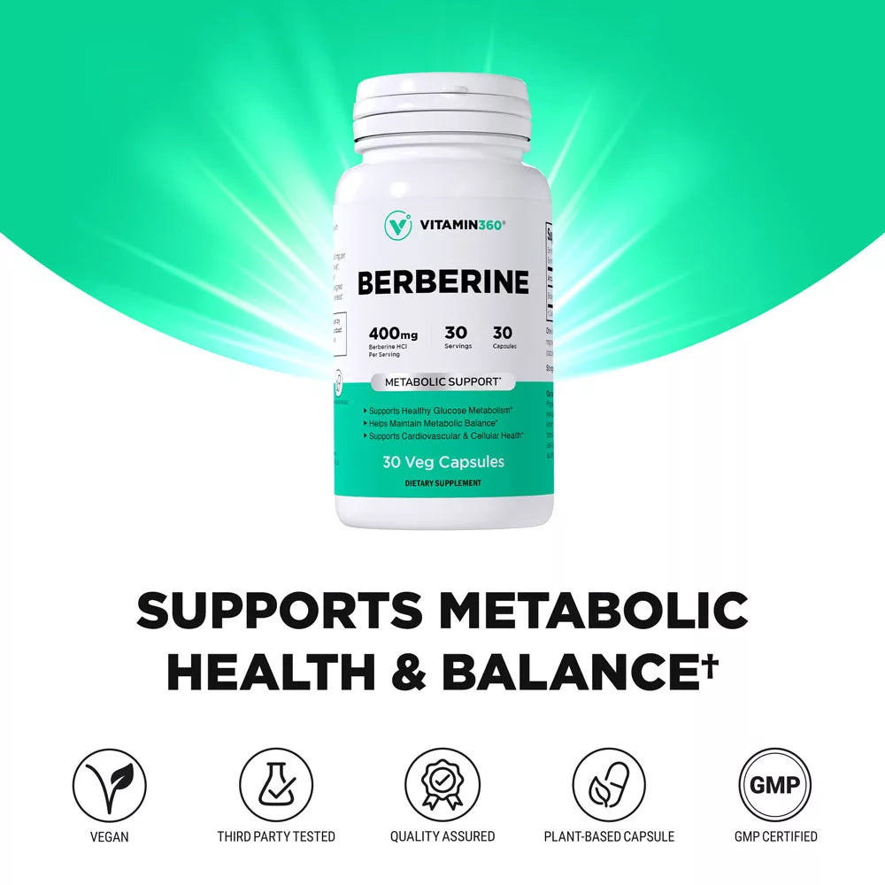 Vitamin360 Berberine (30 Veg Capsules)