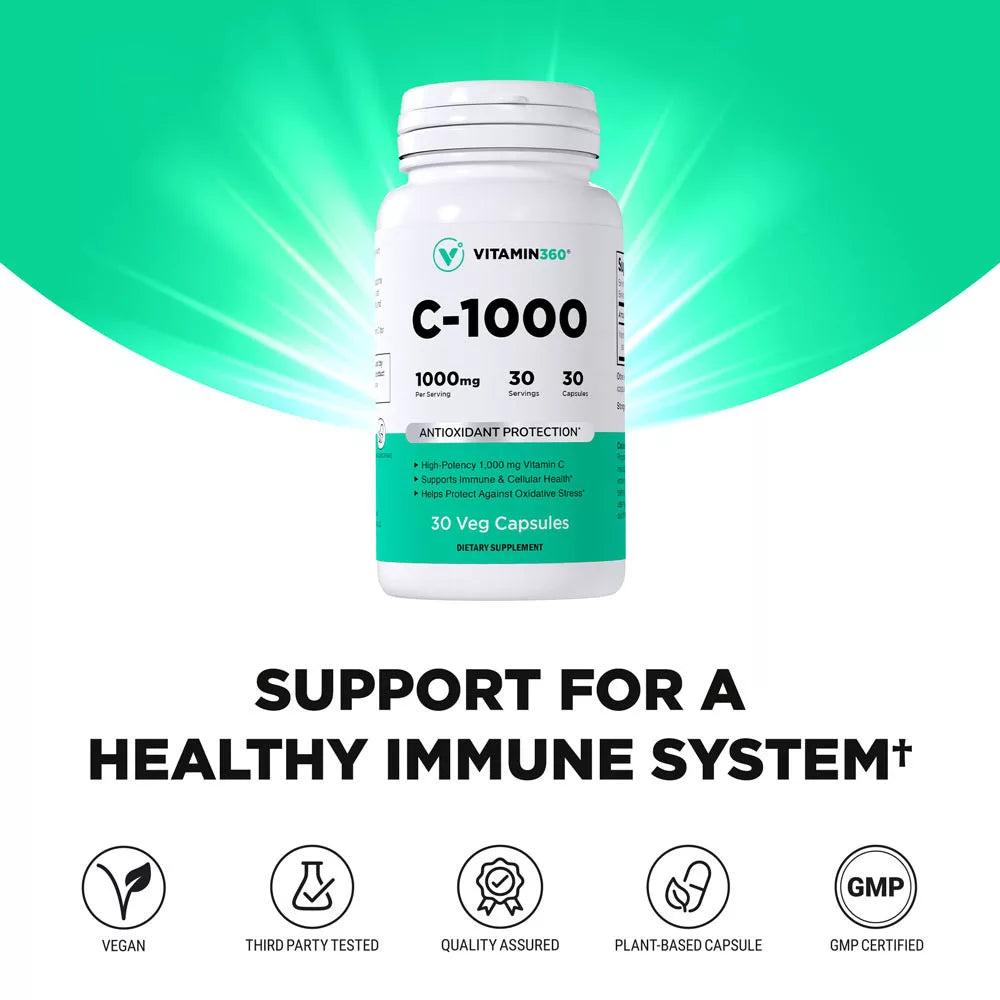 Vitamin360 C-1000 - Vitamin C 1,000 mg (30 Veg Capsules)