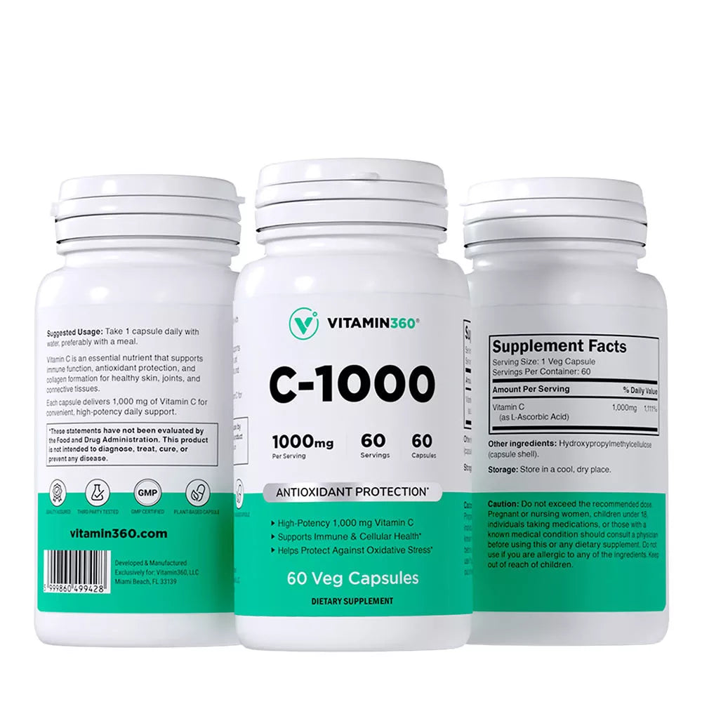Vitamin360 C-1000 - Vitamin C 1,000 mg (60 Veg Capsules)