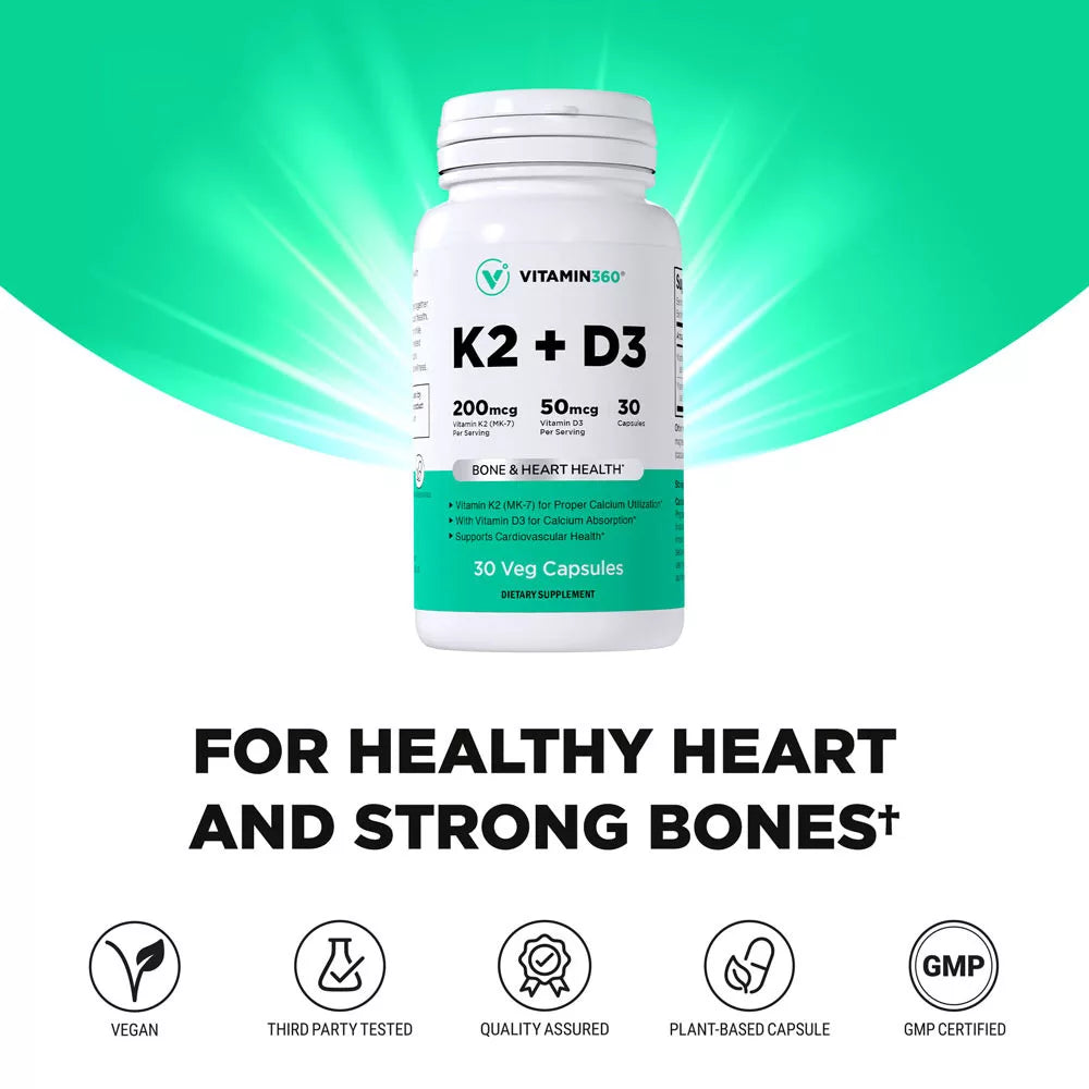 Vitamin360 K2+D3 (30 Veg Capsules)