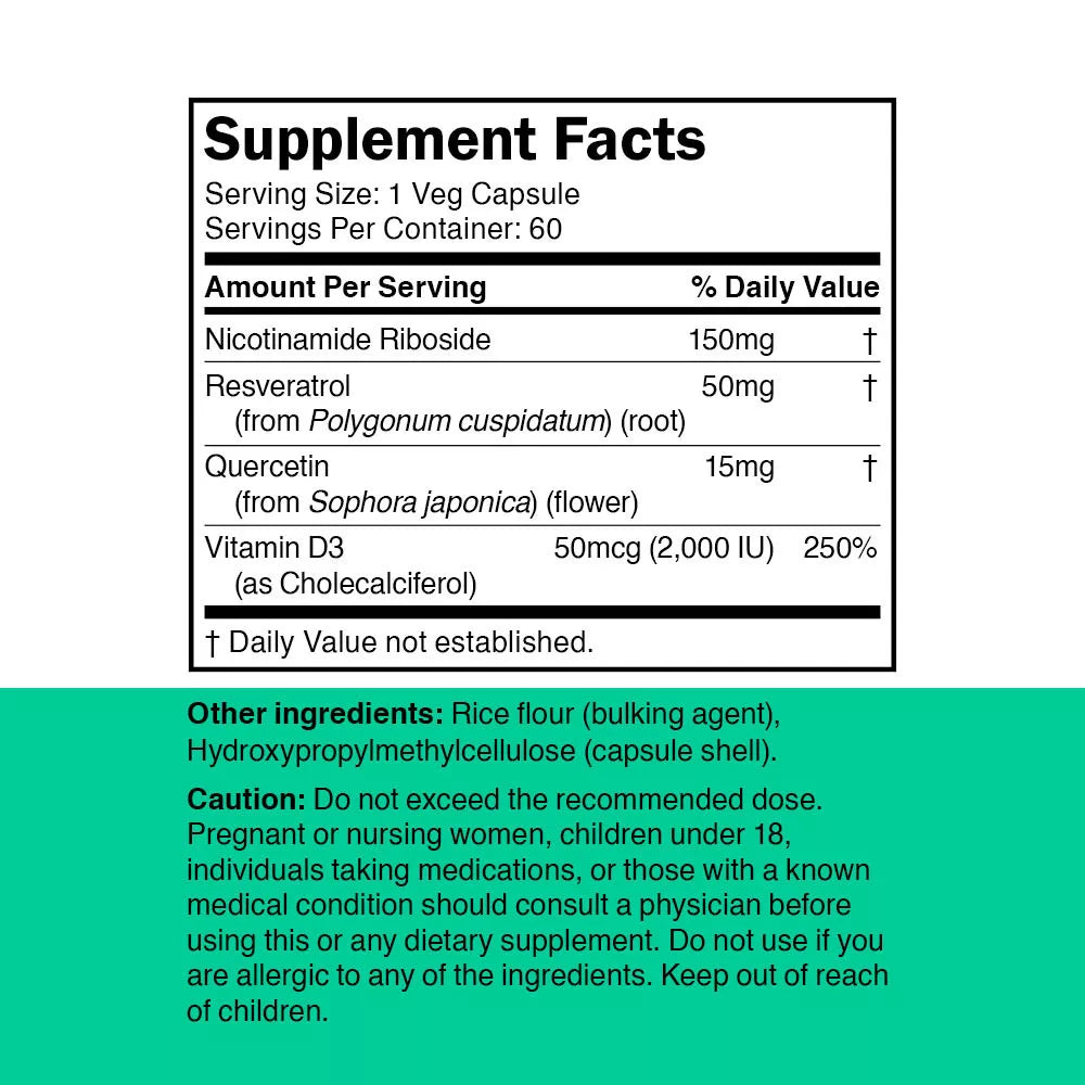 Vitamin360 NAD+ (60 Veg Capsules)