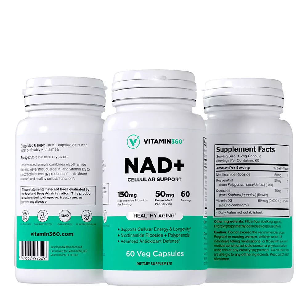 Vitamin360 NAD+ (60 Veg Capsules)