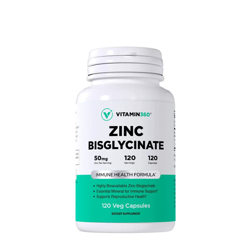 Vitamin360 Zinc Bisglycinate 50 mg (120 Veg Capsules)