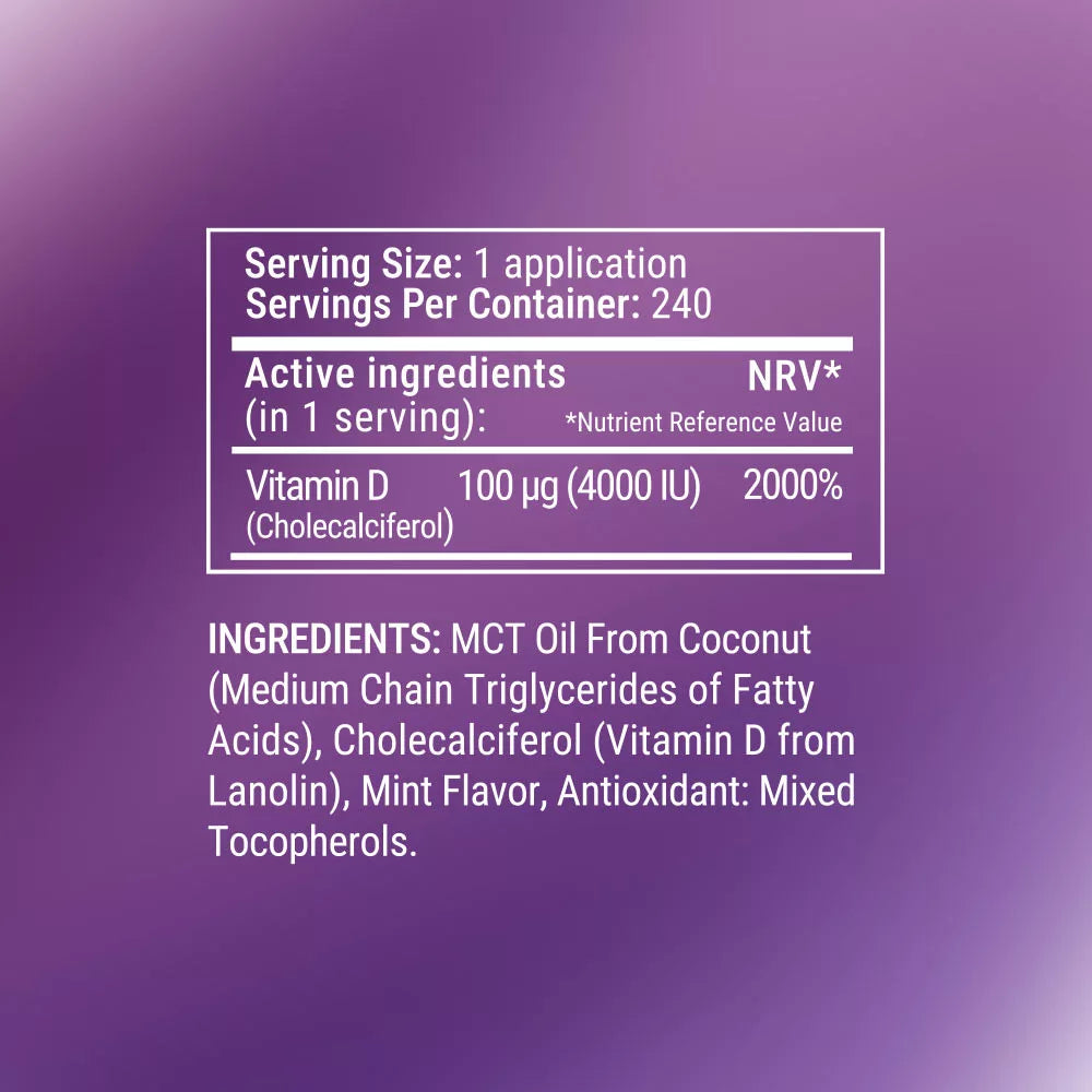 Vitamin360 D4000 IU Oral Spray (30 ml, Mint Flavor)