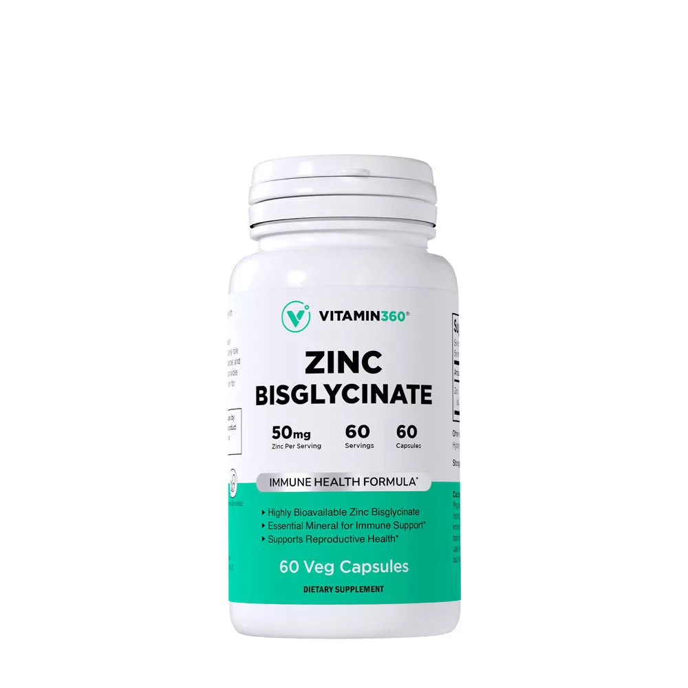 Vitamin360 Zinc Bisglycinate 50 mg (60 Veg Capsules)
