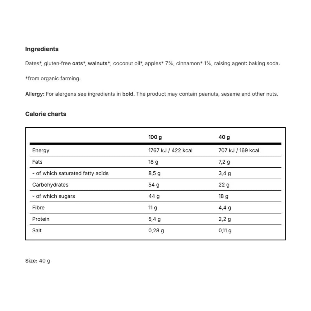 Vilgain BIO Energy Cookie Apple Cinnamon (40 g)