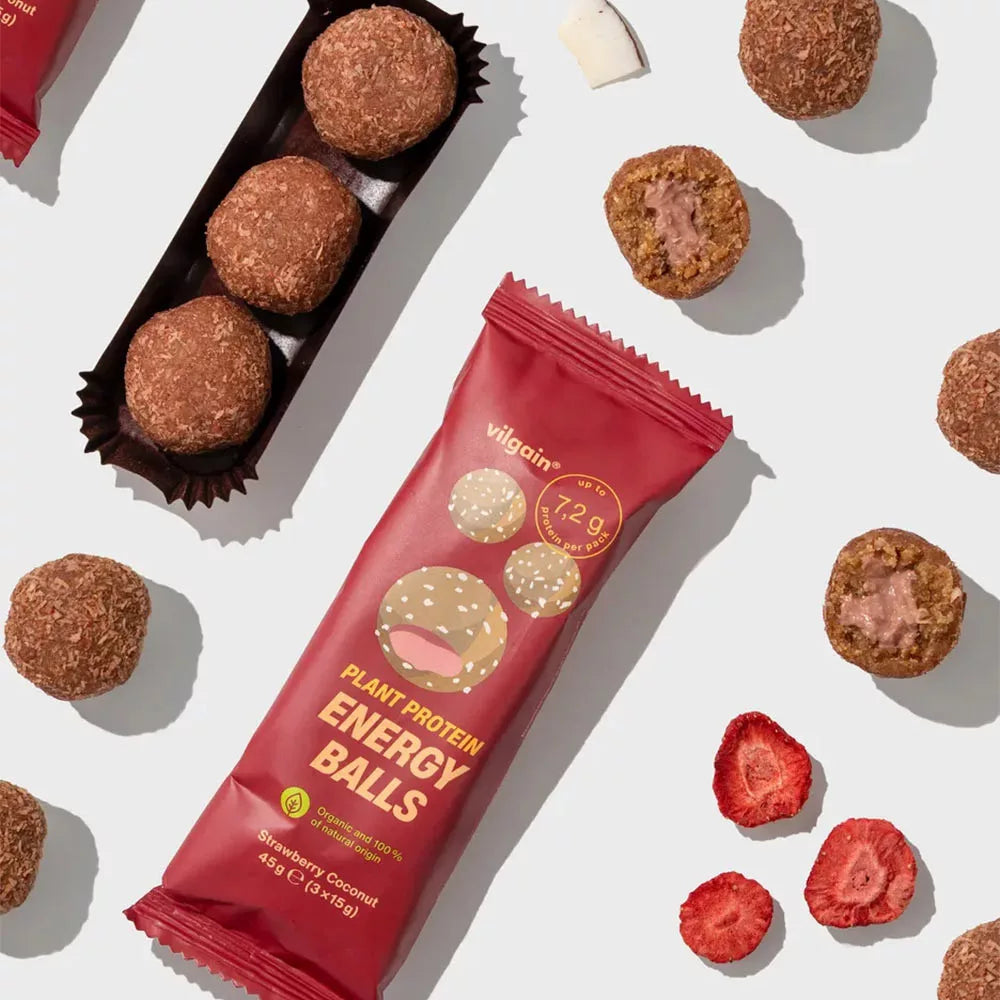 Vilgain Plant Protein Energy Balls BIO Strawberry Coconut (45 g)
