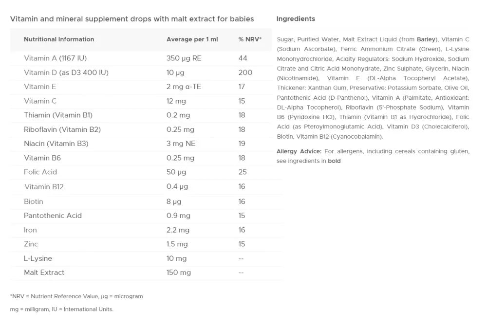 Vitabiotics Wellbaby Multi-vitamin Drops (30 ml)