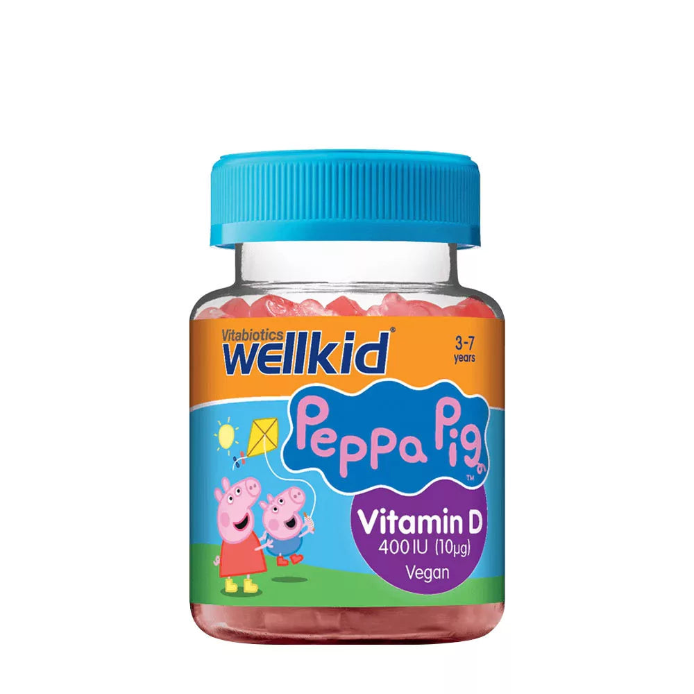 Vitabiotics Wellkid Peppa Pig Vitamin D 400 IU (30 Gummies, Strawberry Pouch)